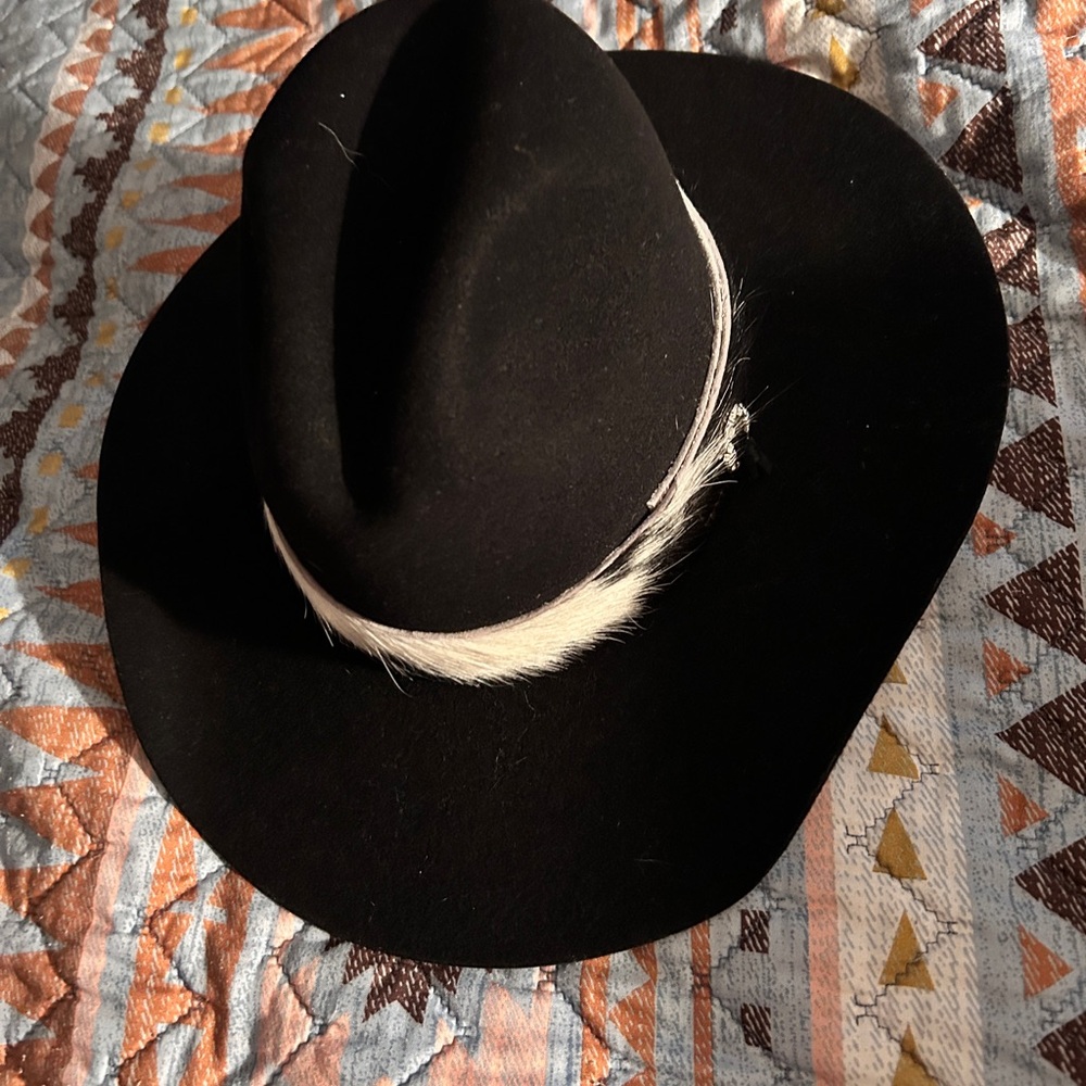 Black Cowboy Hat with White Band